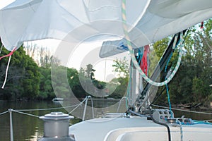 Sailing Boat Detail Summer River Horizon Regatta