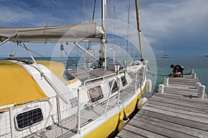 Sailing boat at dock