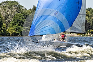 Sailing boat on a lake