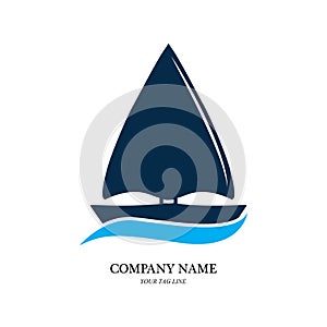 sailing boat logo and symbol vector