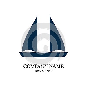 sailing boat logo and symbol vector