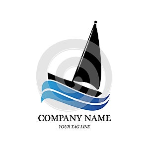 sailing boat logo and symbol vector