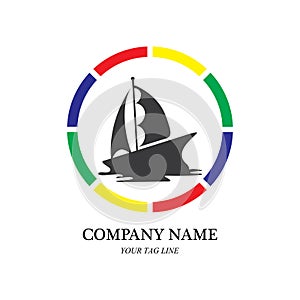 sailing boat logo and symbol vector