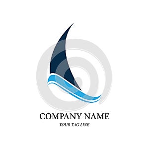 sailing boat logo and symbol vector