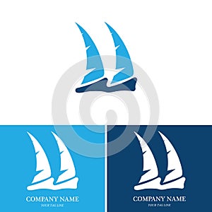 sailing boat logo and symbol vector