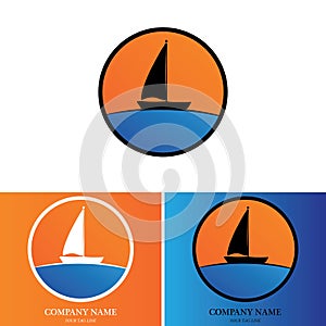 sailing boat logo and symbol vector