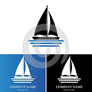 sailing boat logo and symbol vector