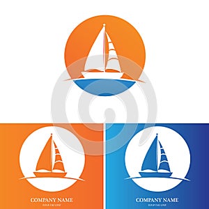 sailing boat logo and symbol vector