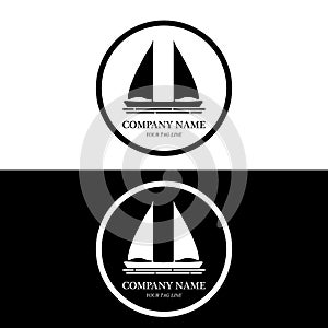 sailing boat logo and symbol vector