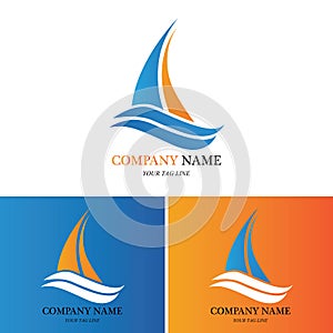 sailing boat logo and symbol vector