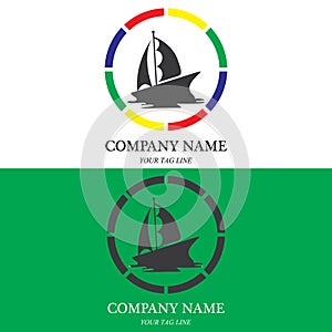 sailing boat logo and symbol vector