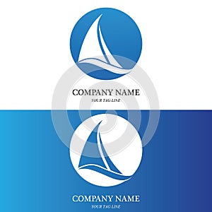 sailing boat logo and symbol vector