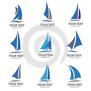 Sailing boat logo vector