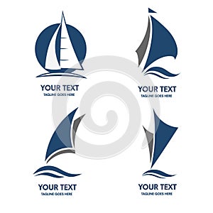 sailing boat logo vector