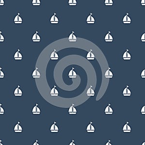 Sailing Boat Nautical seamless pattern. Sailboat icon.