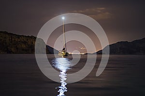 Sailing Boat at Night