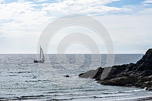 Sailing Boat in Port Erin Bay, Isle of Man