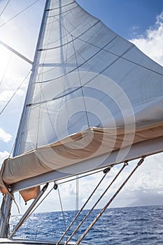 Sailing boat sails background