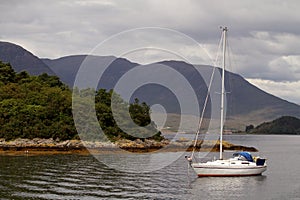 Sailing boat on scottish lake