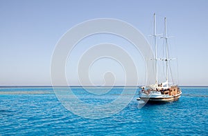 Sailing boat on sea