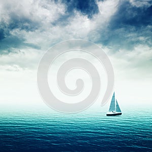 Sailing boat on the sea