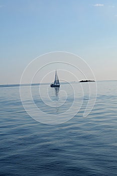 The sailing boat on the sea in Norge