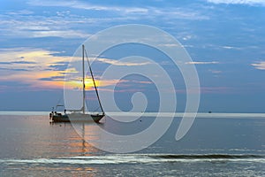 Sailing boat on the sea