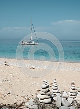 sailing boat at a secluded beach