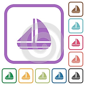 Sailing boat solid simple icons