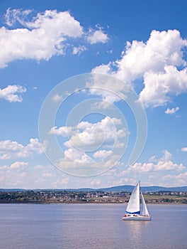 Sailing Boat on the St-Lawrence River photo