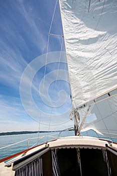 Sailing boat at Starnberg Lake in Germany