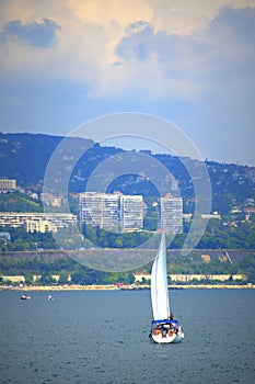 Sailing boat in Varna bay