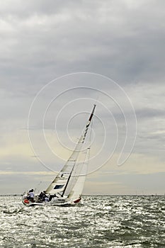 Sailing Boat on Water, Sunset, Team Sports photo