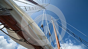 Sailing boat in the wind