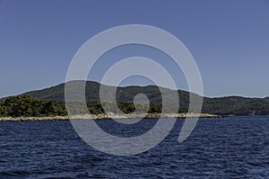 Sailing boat in the wind a summer