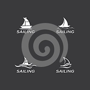 Sailing boat yacht logo vector illustration