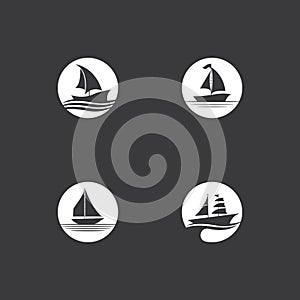 Sailing boat yacht logo vector illustration