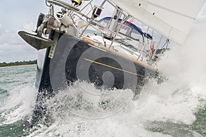 Sailing Boat Yacht in Rough Seas