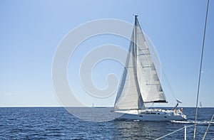 Sailing boat yacht or sail regatta race.