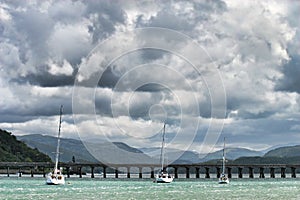 Sailing boats in Barmouth, Wales