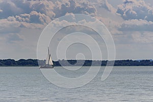 Sailing boats on beautiful lake Balaton, Hungary,