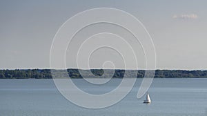 Sailing boats on beautiful lake Balaton, Hungary,