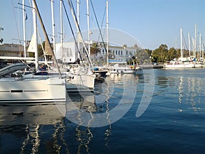 Sailing boats in harbor