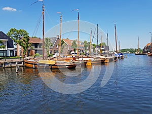 Sailing boats in the harbor from Spakenburg Netherlands