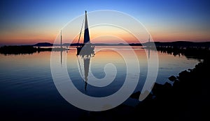 Sailing boats on Lake Balaton