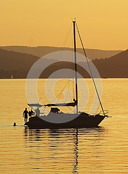 Sailing boats on Lake Balaton