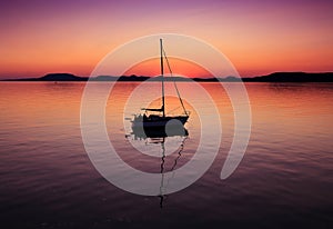 Sailing boats on Lake Balaton