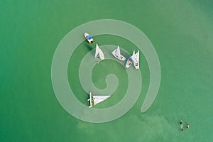 Sailing boats in Lake Balaton