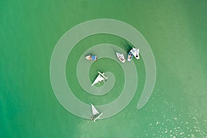 Sailing boats in Lake Balaton