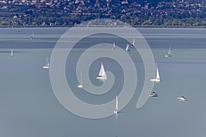 Sailing boats on Lake Balaton